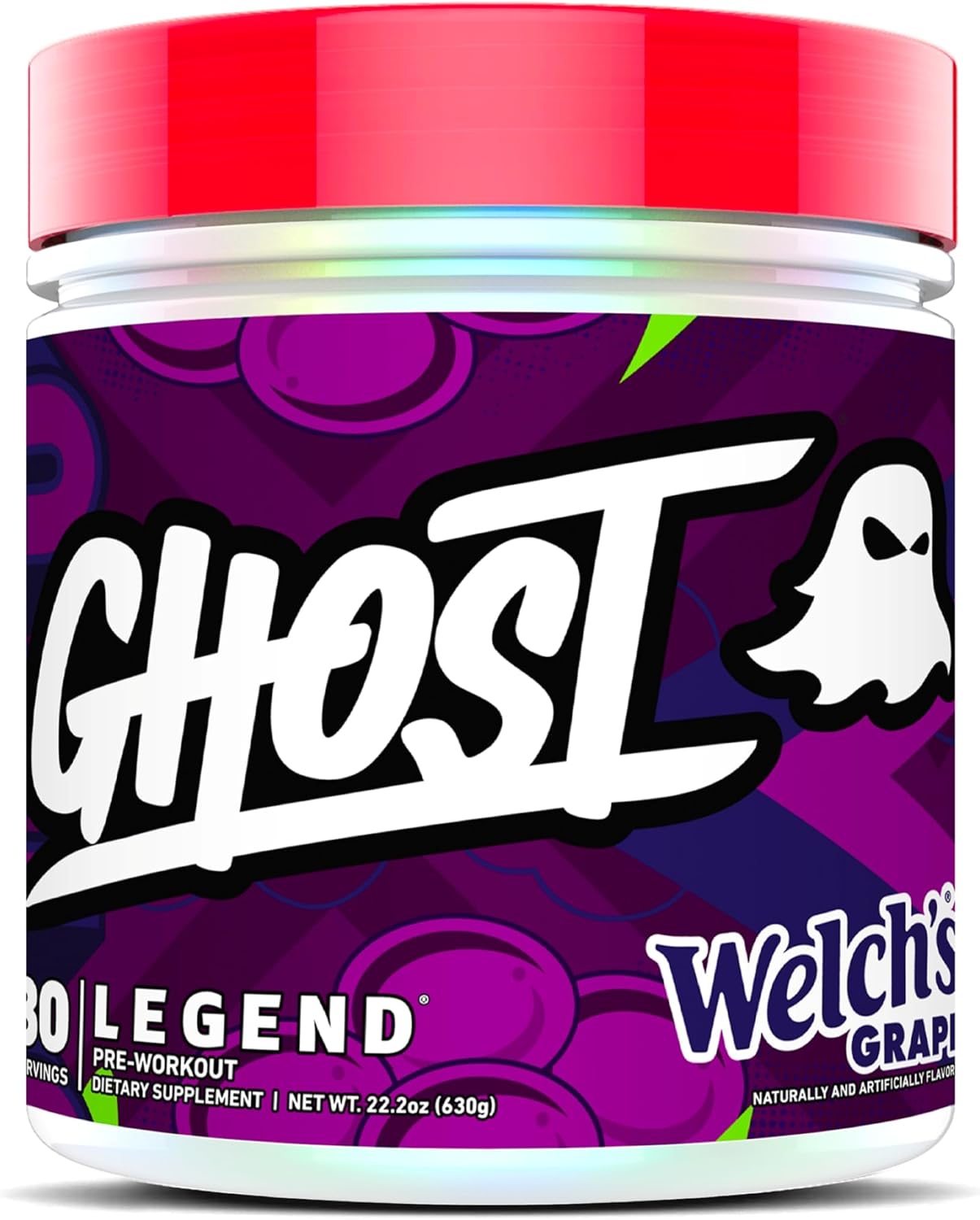 GHOST Legend Pre-Workout Powder, Sonic Cherry Limeade, 30 Servings | Pre-Workout with 300MG Caffeine, L-Citrulline, & Beta Alanine - Energy & Focus for Men & Women - Free of Soy, Sugar, & Gluten