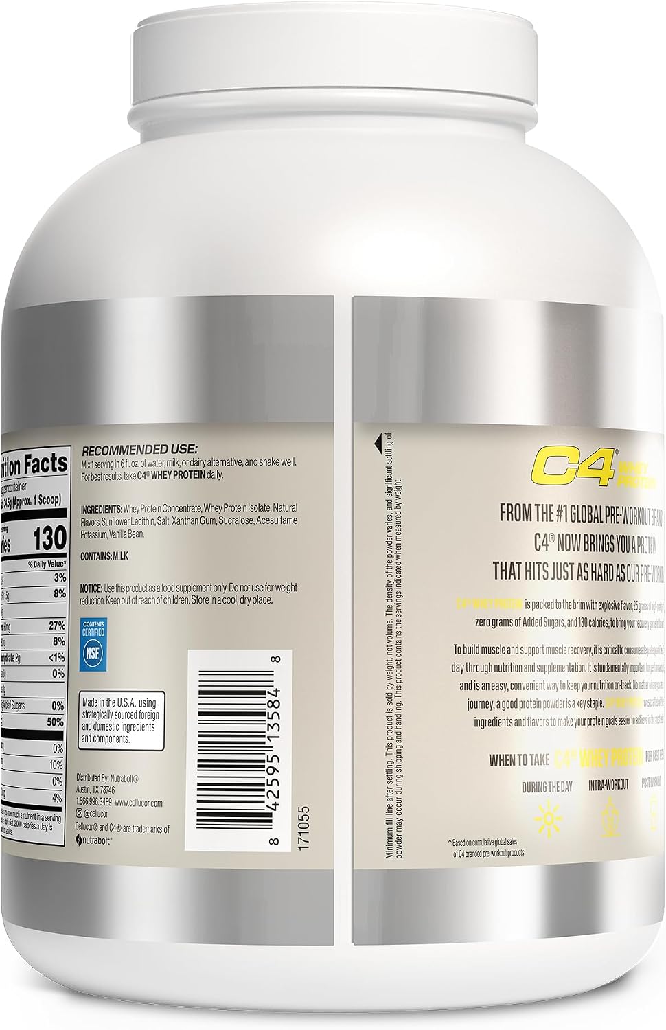 C4 Whey Protein Powder, 25g of Protein for Muscle Recover, 28 Servings