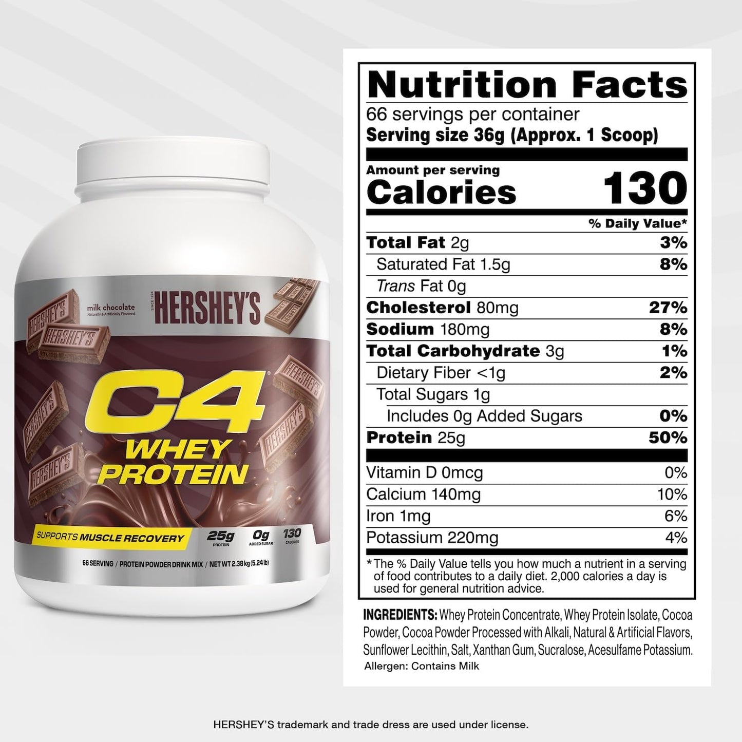 C4 Whey Protein Powder, 25g of Protein for Muscle Recover, 28 Servings