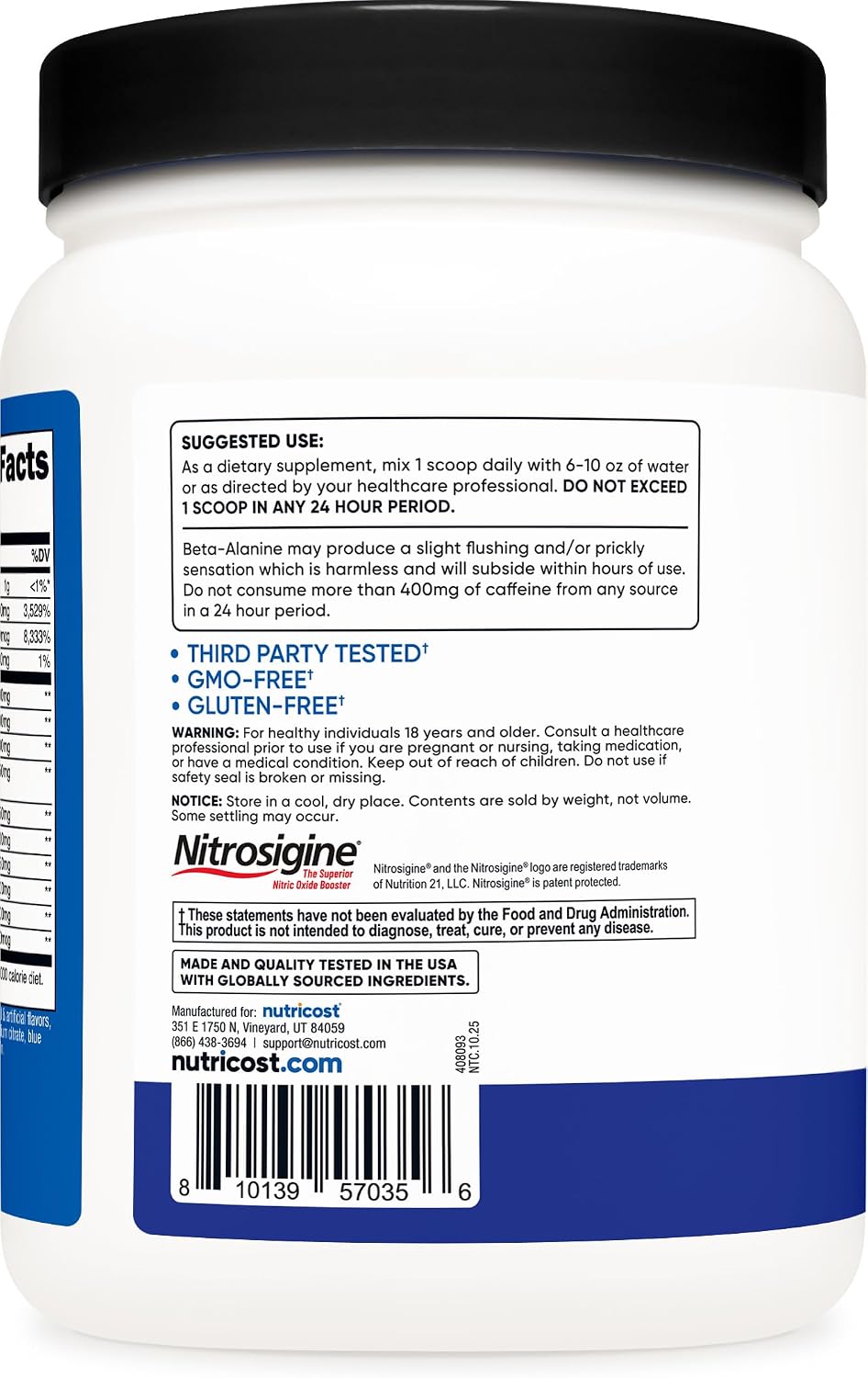Nutricost Pre-Workout Complex Powder (Blue Raspberry) 30 Servings | Pre-Workout Supplement with Beta-Alanine, Taurine & Amino Acids
