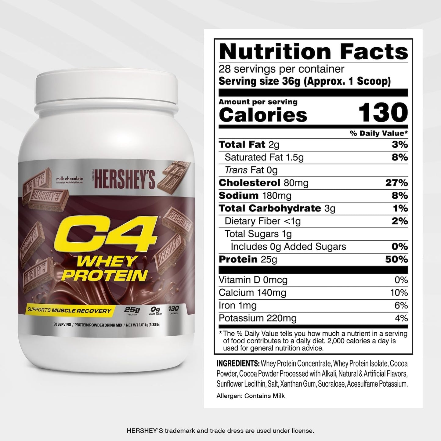 C4 Whey Protein Powder, 25g of Protein for Muscle Recover, 28 Servings