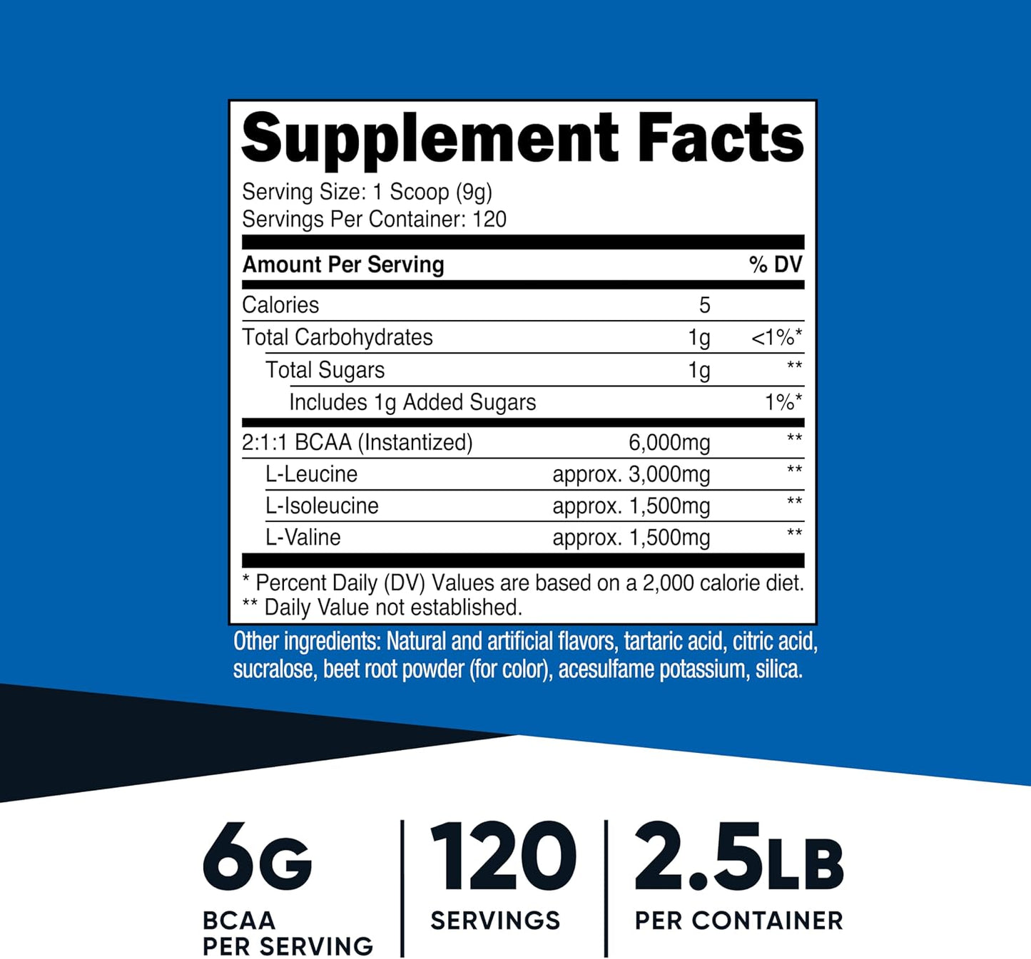 Nutricost BCAA Powder (Strawberry Kiwi, 90 Servings) - Optimal 2:1:1 Ratio