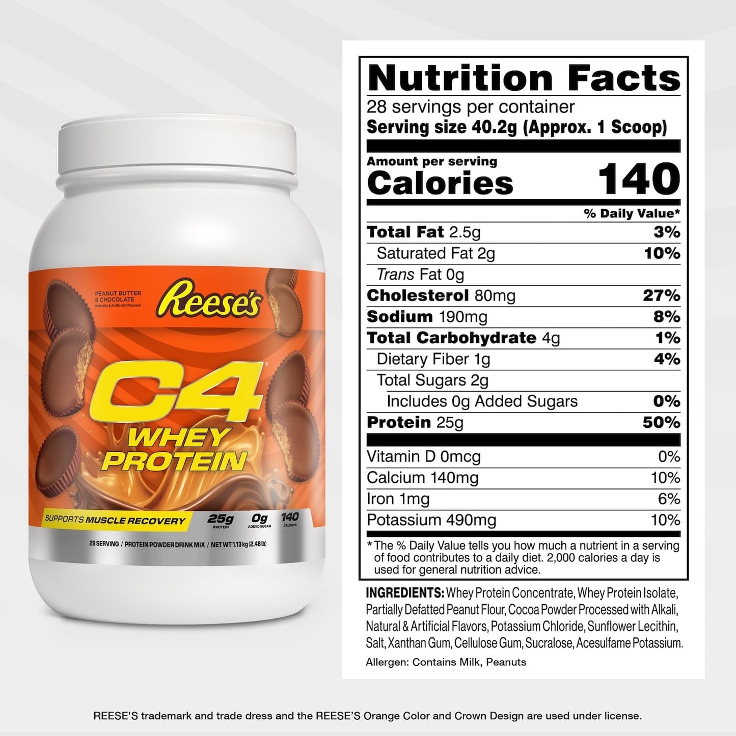 C4 Whey Protein Powder, 25g of Protein for Muscle Recover, 28 Servings