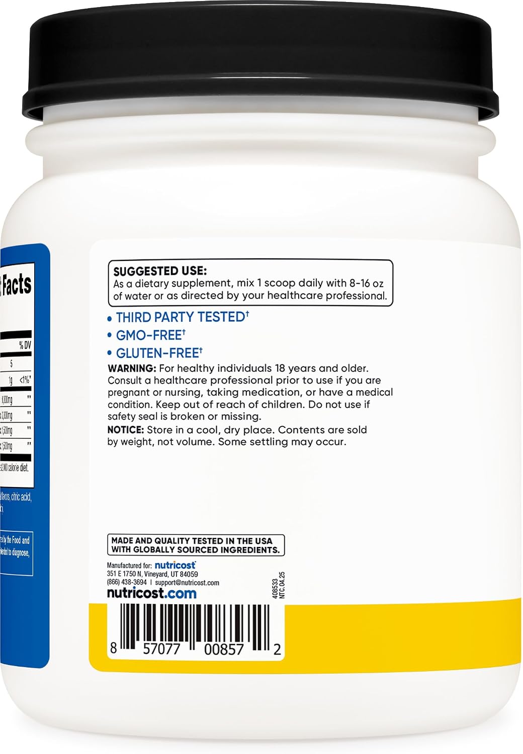 Nutricost BCAA Powder (Strawberry Kiwi, 90 Servings) - Optimal 2:1:1 Ratio