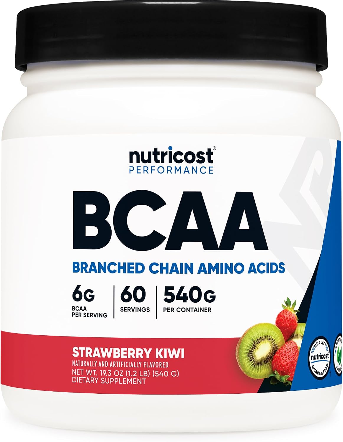 Nutricost BCAA Powder (Strawberry Kiwi, 90 Servings) - Optimal 2:1:1 Ratio