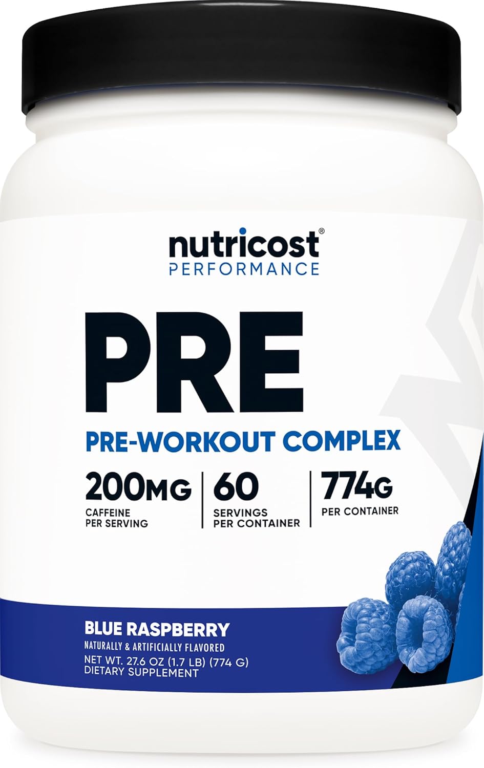 Nutricost Pre-Workout Complex Powder (Blue Raspberry) 30 Servings | Pre-Workout Supplement with Beta-Alanine, Taurine & Amino Acids