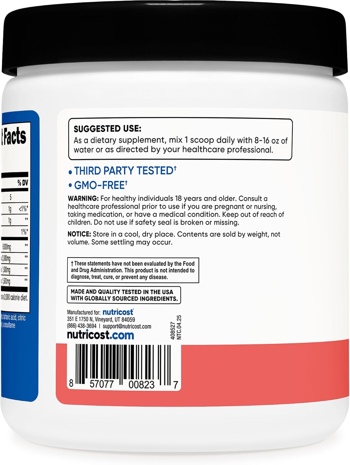 Nutricost BCAA Powder (Strawberry Kiwi, 90 Servings) - Optimal 2:1:1 Ratio