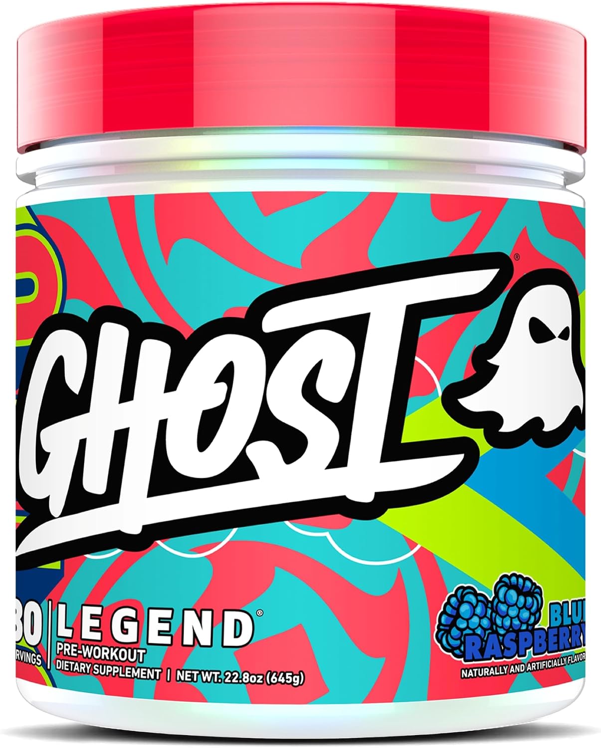 GHOST Legend Pre-Workout Powder, Sonic Cherry Limeade, 30 Servings | Pre-Workout with 300MG Caffeine, L-Citrulline, & Beta Alanine - Energy & Focus for Men & Women - Free of Soy, Sugar, & Gluten