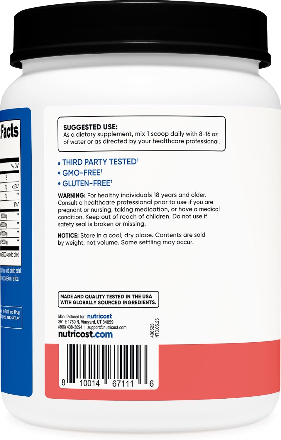 Nutricost BCAA Powder (Strawberry Kiwi, 90 Servings) - Optimal 2:1:1 Ratio