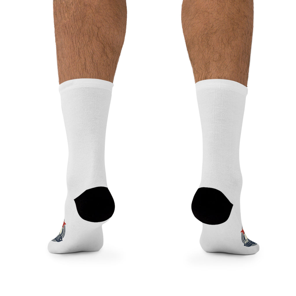 Gym Motivation Socks — "Lift Half, Lift All" Recycled Poly Athletic Crew Socks