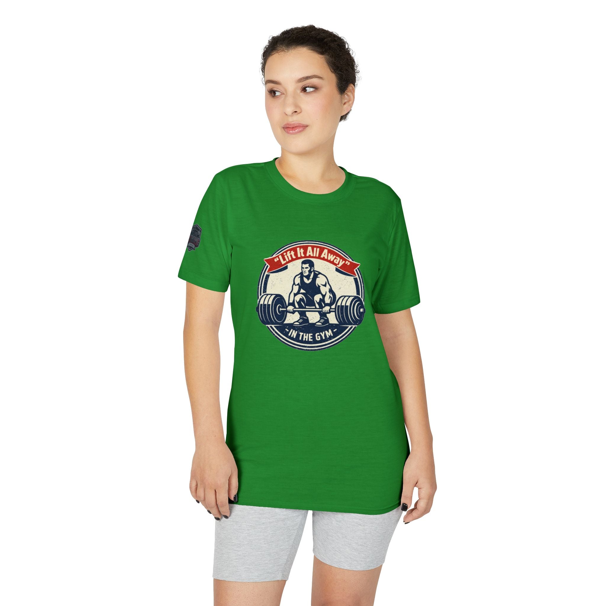 Christian Gym T-Shirt — "Lift It All Anyway" / Ephesians 6:10–17 Armor of God Fitness Tee