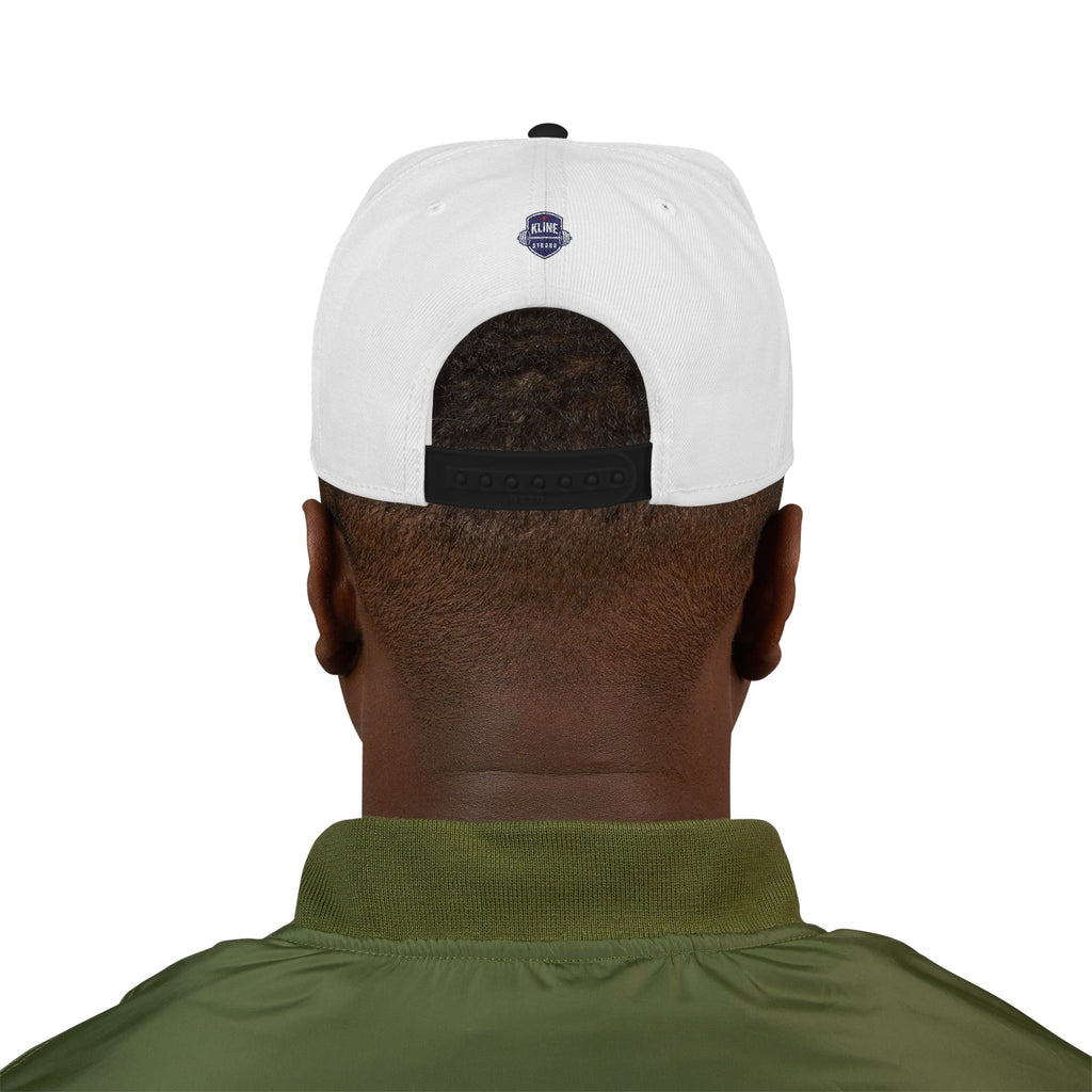 Embroidered Street Patch Snapback Hat — Red Graffiti Logo