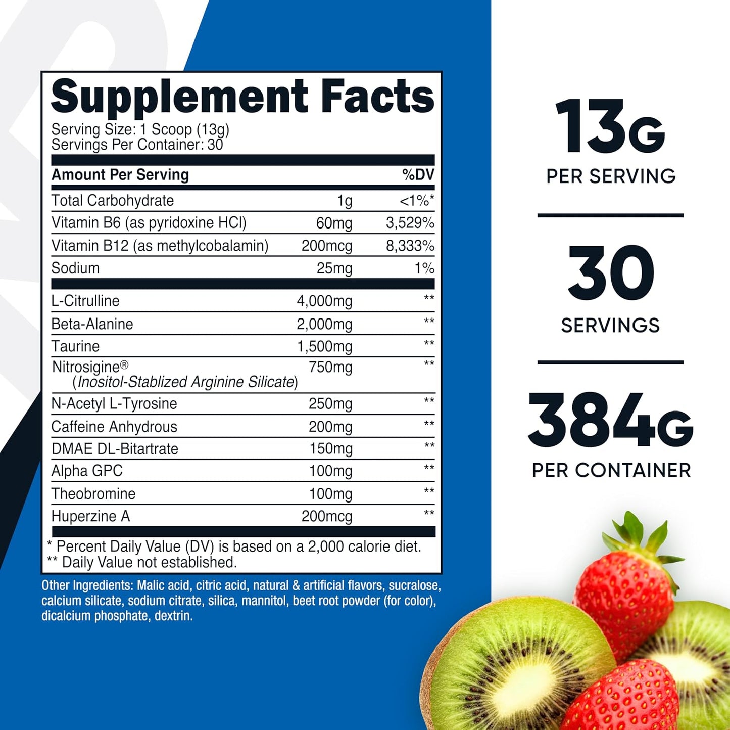 Nutricost Pre-Workout Complex Powder (Blue Raspberry) 30 Servings | Pre-Workout Supplement with Beta-Alanine, Taurine & Amino Acids