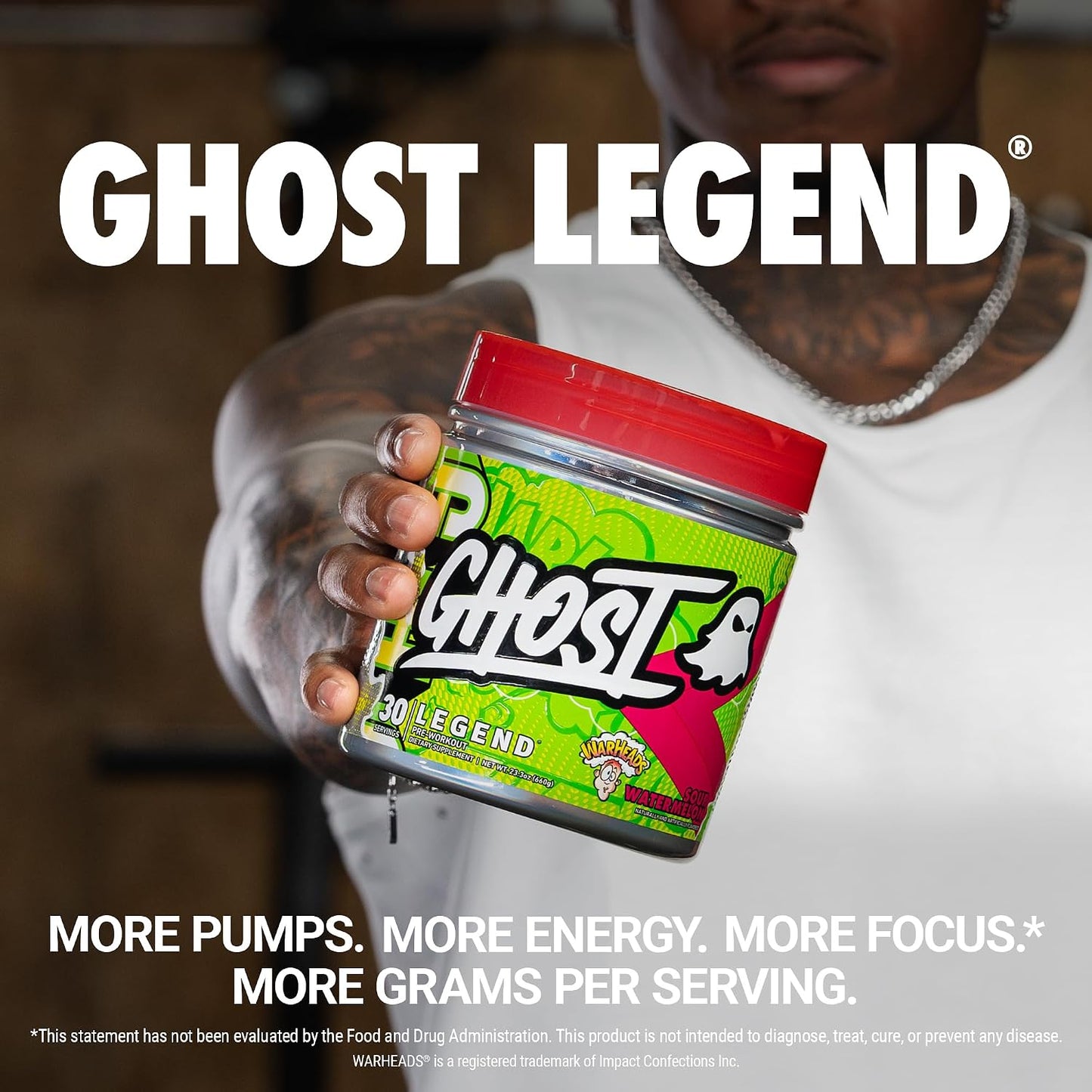 GHOST Legend Pre-Workout Powder, Sonic Cherry Limeade, 30 Servings | Pre-Workout with 300MG Caffeine, L-Citrulline, & Beta Alanine - Energy & Focus for Men & Women - Free of Soy, Sugar, & Gluten