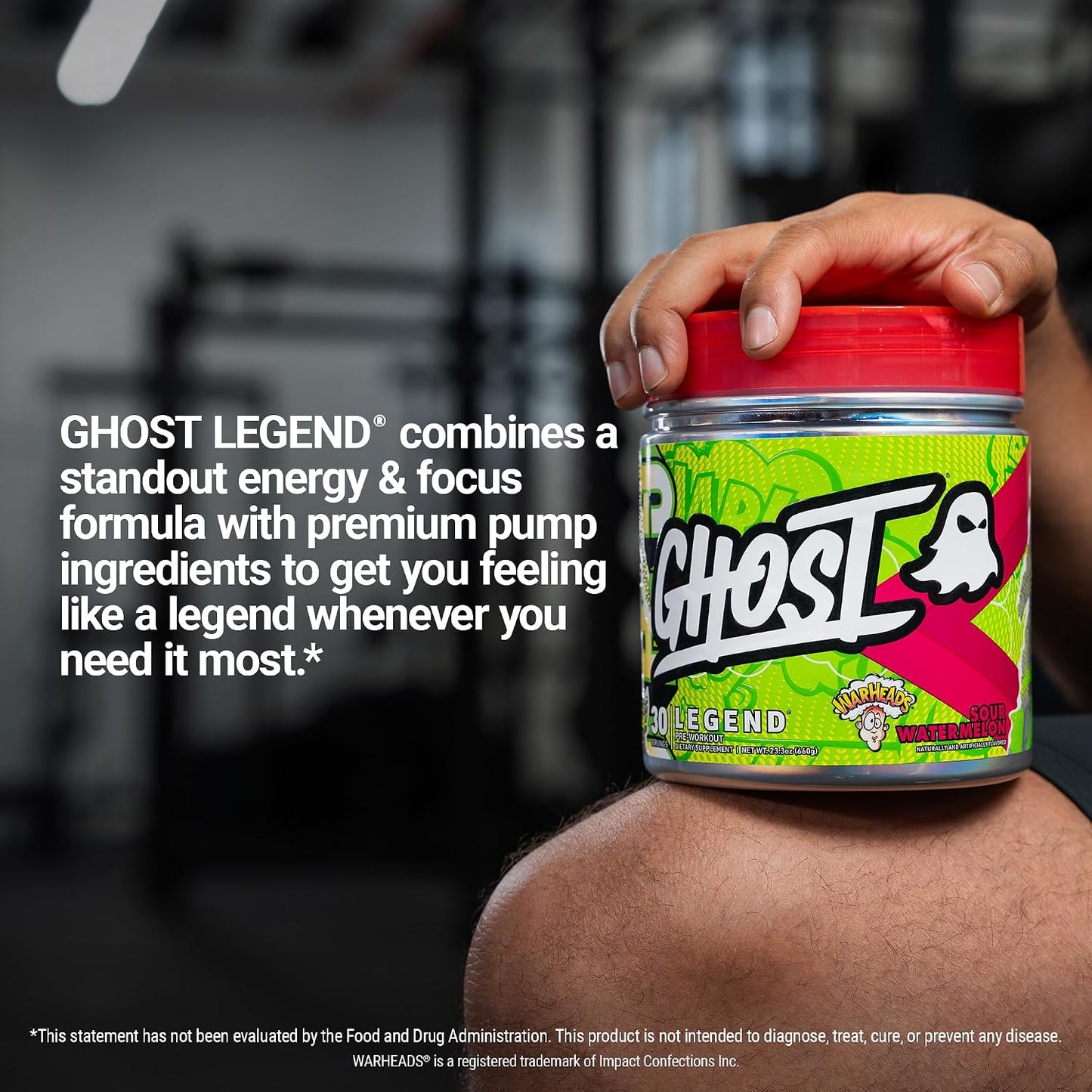 GHOST Legend Pre-Workout Powder, Sonic Cherry Limeade, 30 Servings | Pre-Workout with 300MG Caffeine, L-Citrulline, & Beta Alanine - Energy & Focus for Men & Women - Free of Soy, Sugar, & Gluten