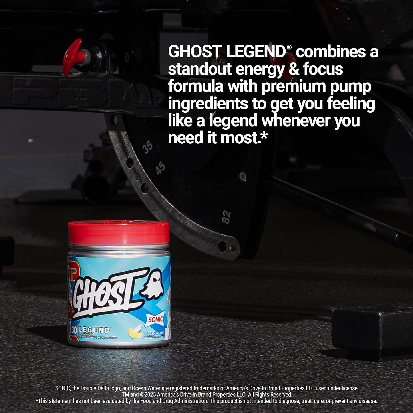 GHOST Legend Pre-Workout Powder, Sonic Cherry Limeade, 30 Servings | Pre-Workout with 300MG Caffeine, L-Citrulline, & Beta Alanine - Energy & Focus for Men & Women - Free of Soy, Sugar, & Gluten