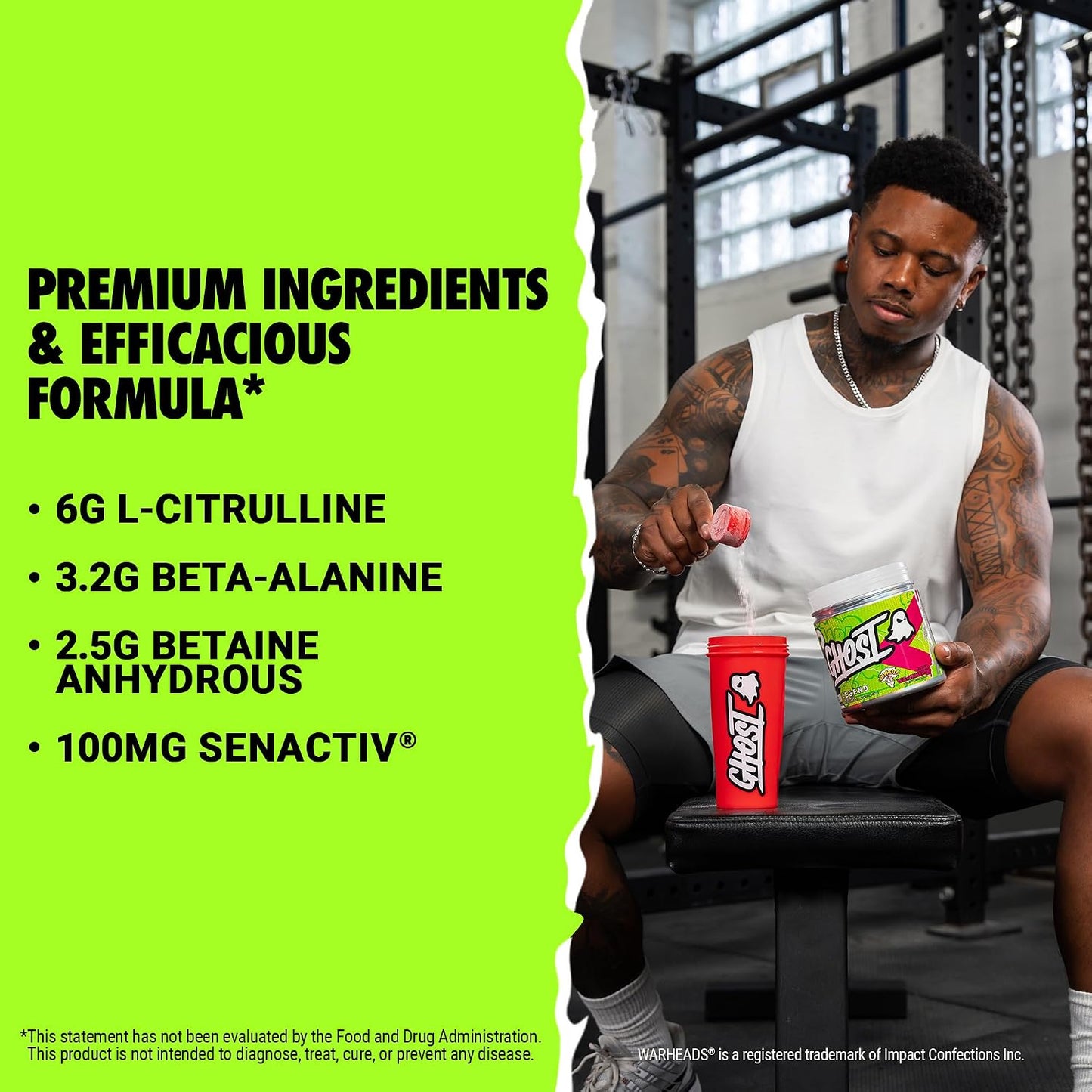 GHOST Legend Pre-Workout Powder, Sonic Cherry Limeade, 30 Servings | Pre-Workout with 300MG Caffeine, L-Citrulline, & Beta Alanine - Energy & Focus for Men & Women - Free of Soy, Sugar, & Gluten