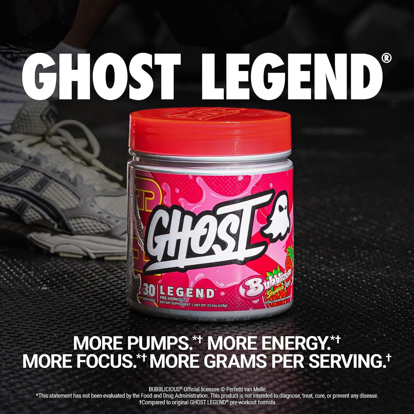 GHOST Legend Pre-Workout Powder, Sonic Cherry Limeade, 30 Servings | Pre-Workout with 300MG Caffeine, L-Citrulline, & Beta Alanine - Energy & Focus for Men & Women - Free of Soy, Sugar, & Gluten