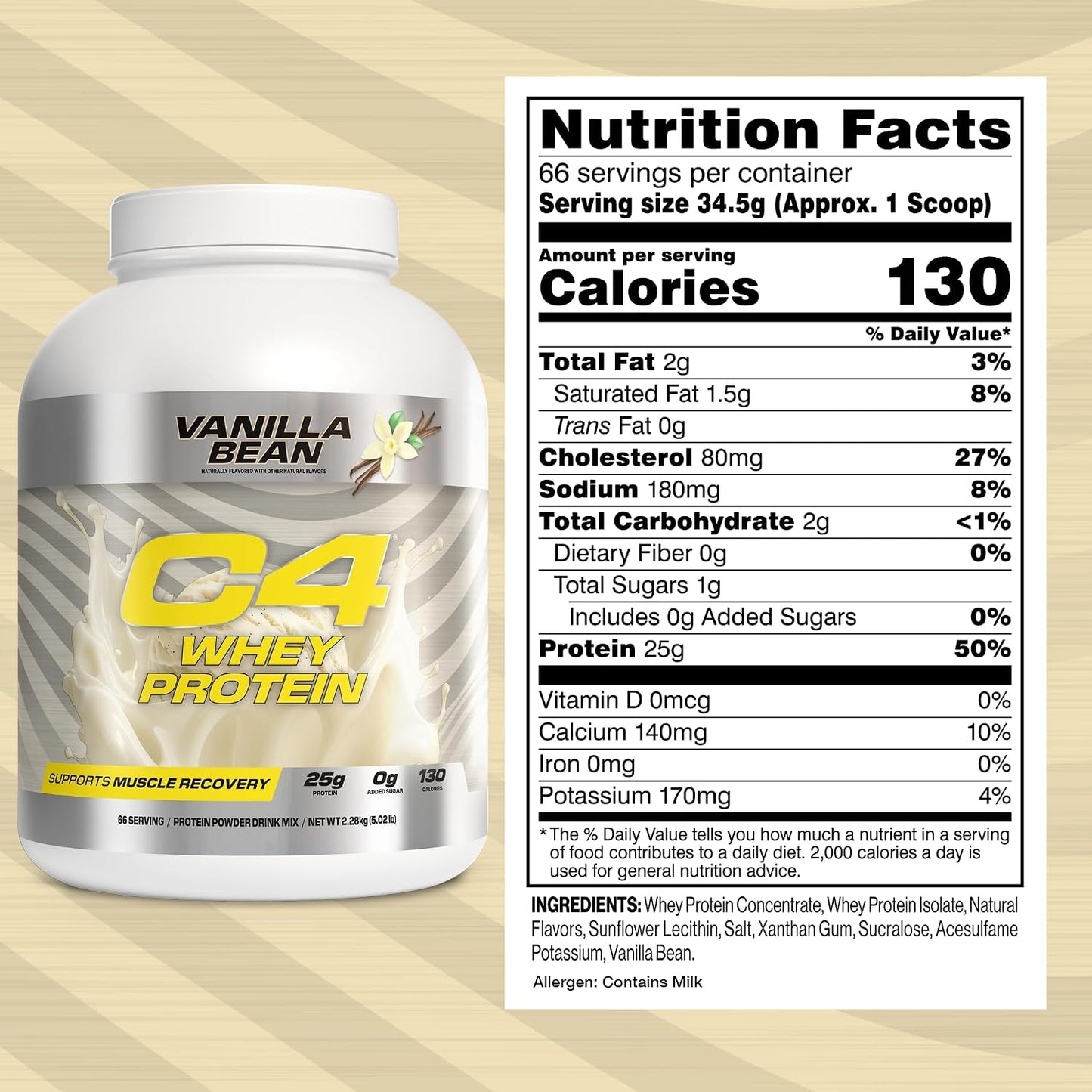 C4 Whey Protein Powder, 25g of Protein for Muscle Recover, 28 Servings