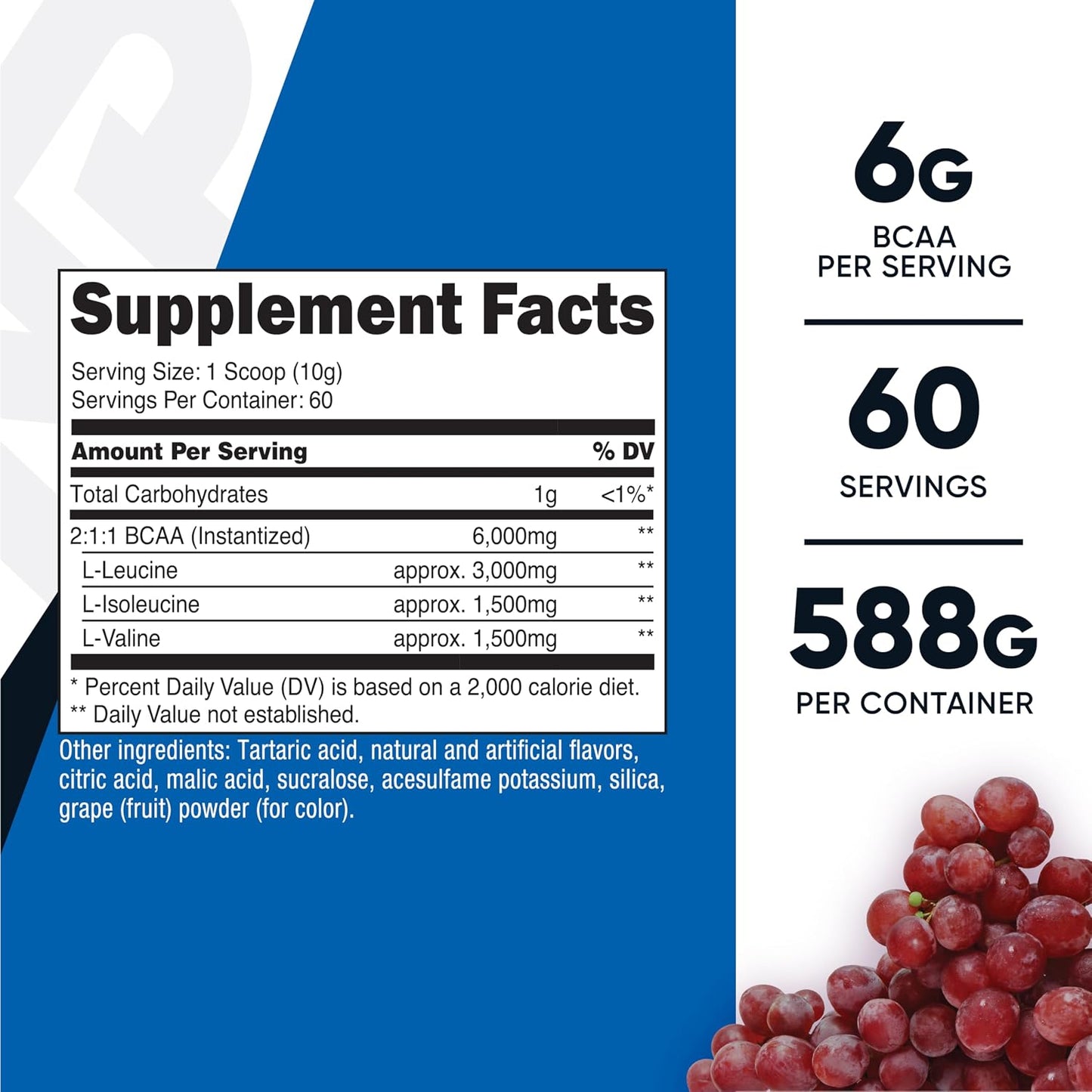 Nutricost BCAA Powder (Strawberry Kiwi, 90 Servings) - Optimal 2:1:1 Ratio