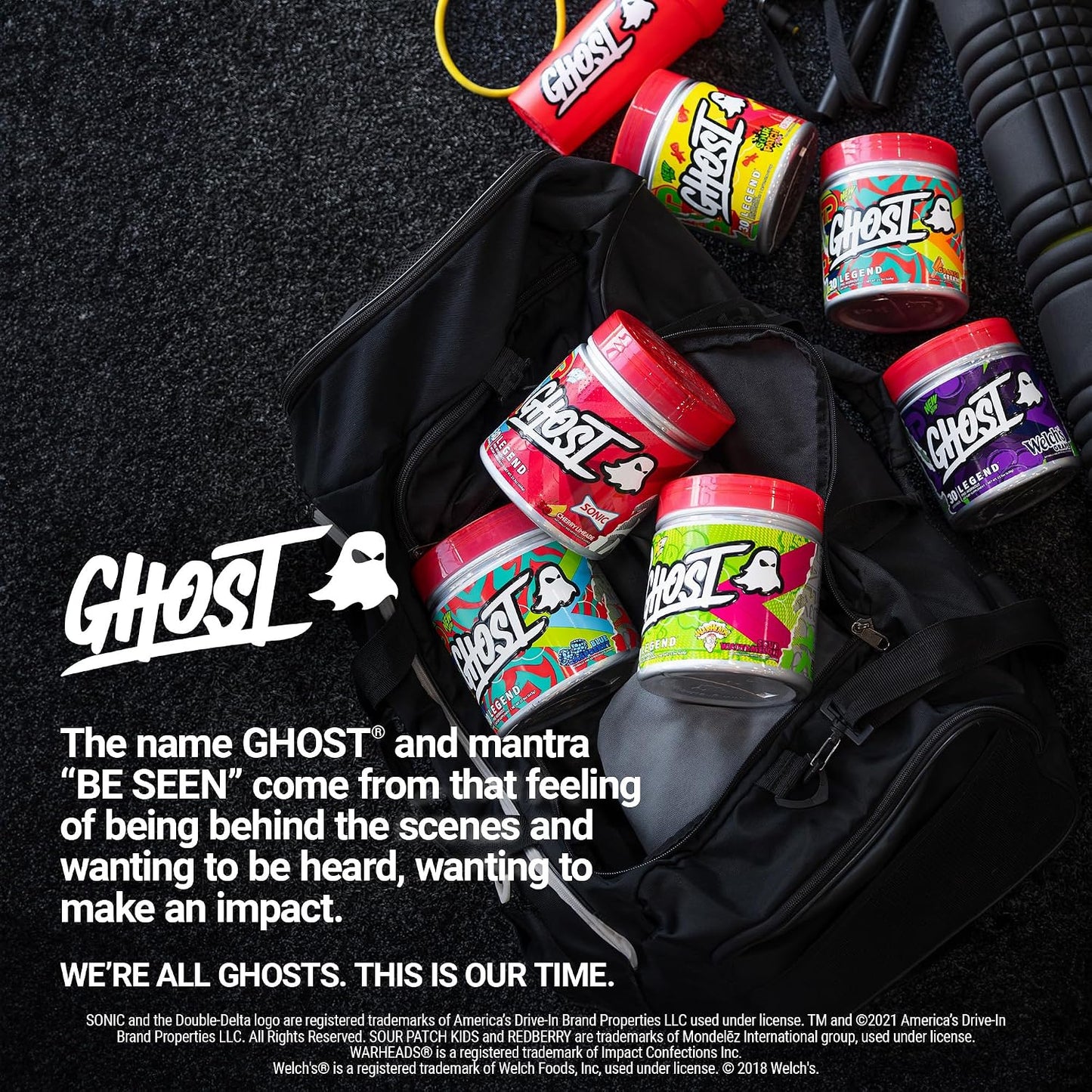 GHOST Legend Pre-Workout Powder, Sonic Cherry Limeade, 30 Servings | Pre-Workout with 300MG Caffeine, L-Citrulline, & Beta Alanine - Energy & Focus for Men & Women - Free of Soy, Sugar, & Gluten