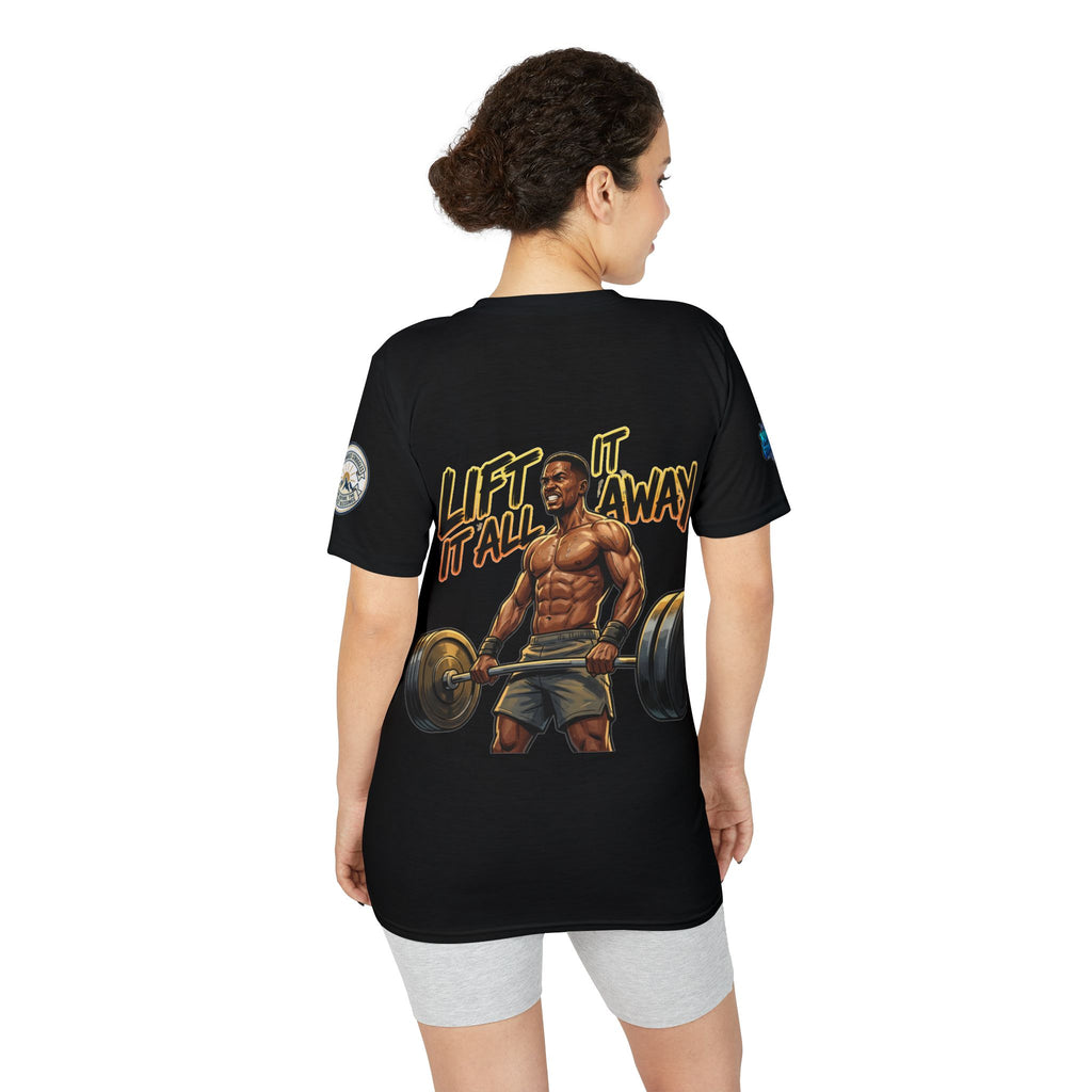 Lift It All Away Weightlifting Performance T‑Shirt — Rune Strong Gym Tee