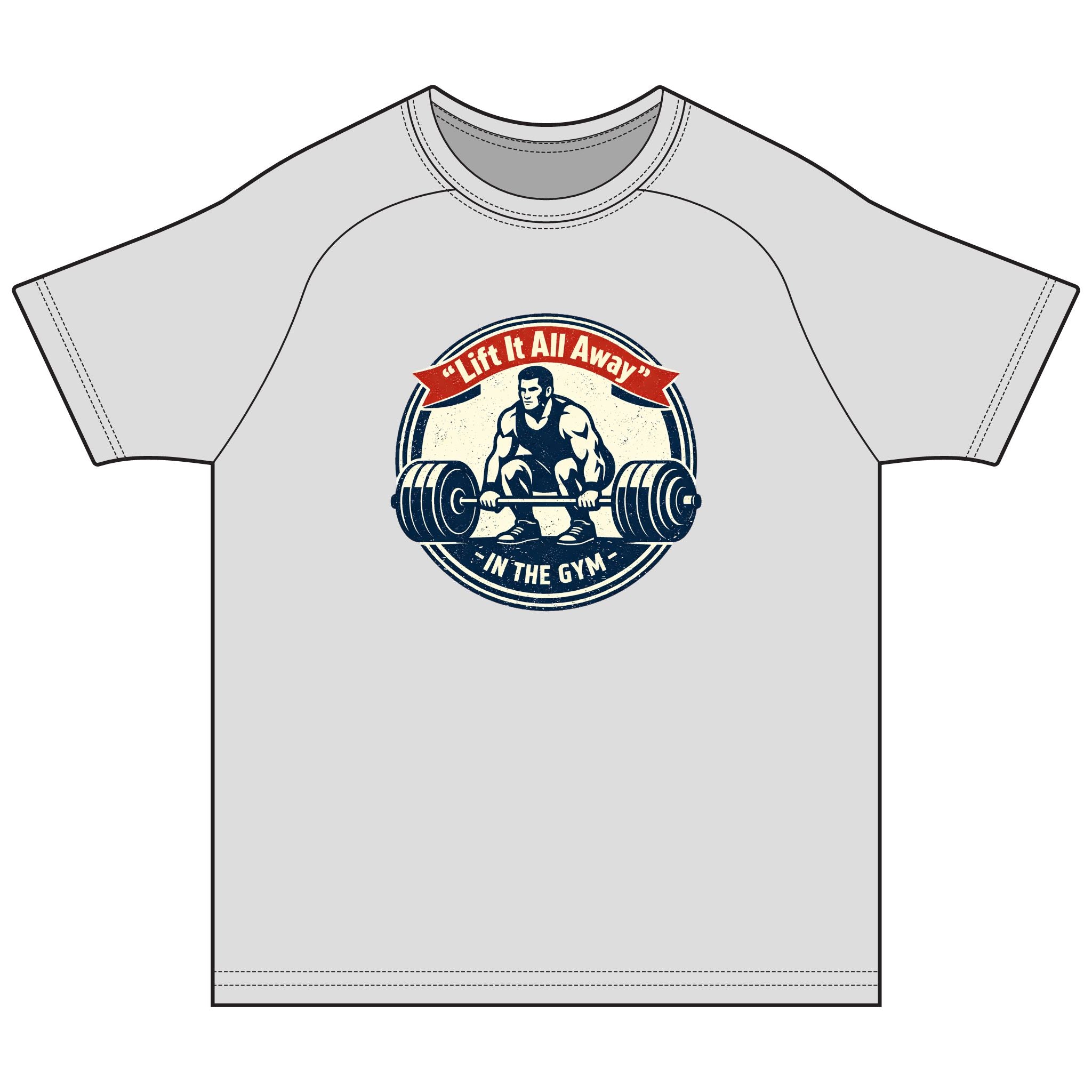 Gym Rashguard Tee — "Lift It All Away" Motivational Weightlifting Shirt