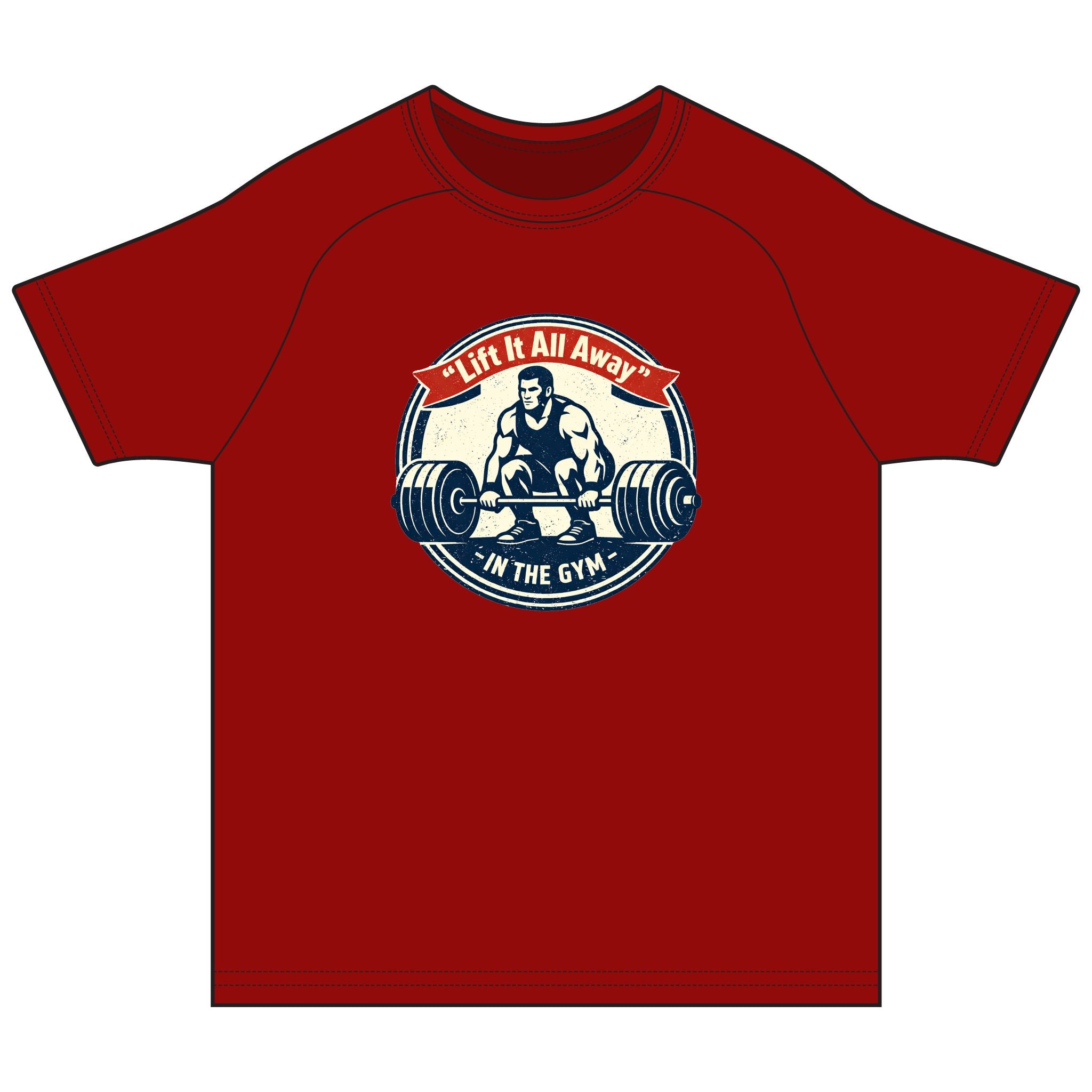 Gym Rashguard Tee — "Lift It All Away" Motivational Weightlifting Shirt