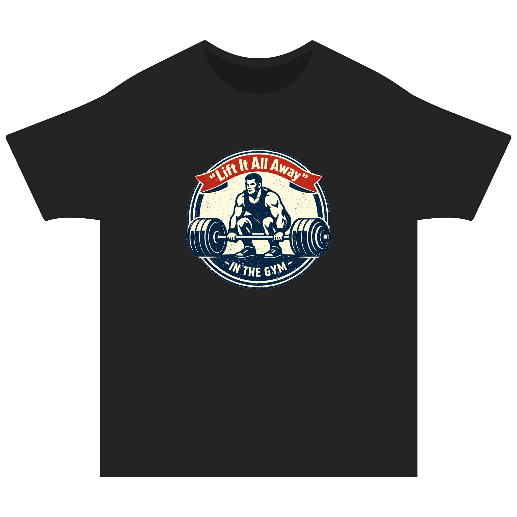 Gym Rashguard Tee — "Lift It All Away" Motivational Weightlifting Shirt