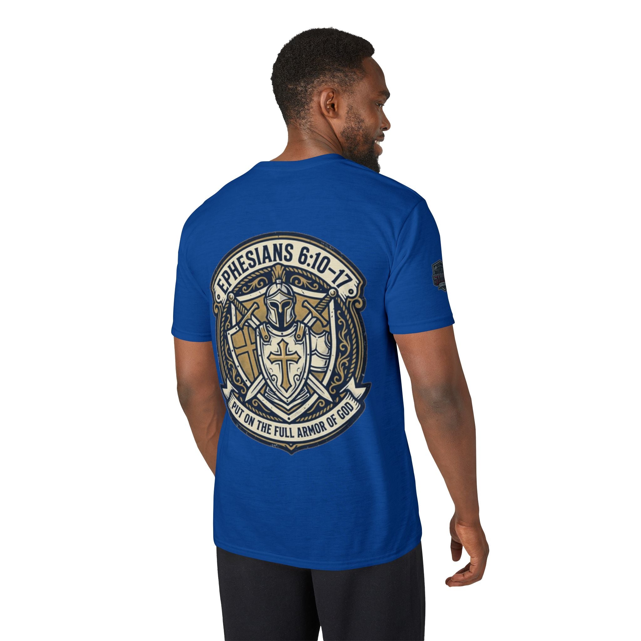 Christian Gym T-Shirt — "Lift It All Anyway" / Ephesians 6:10–17 Armor of God Fitness Tee